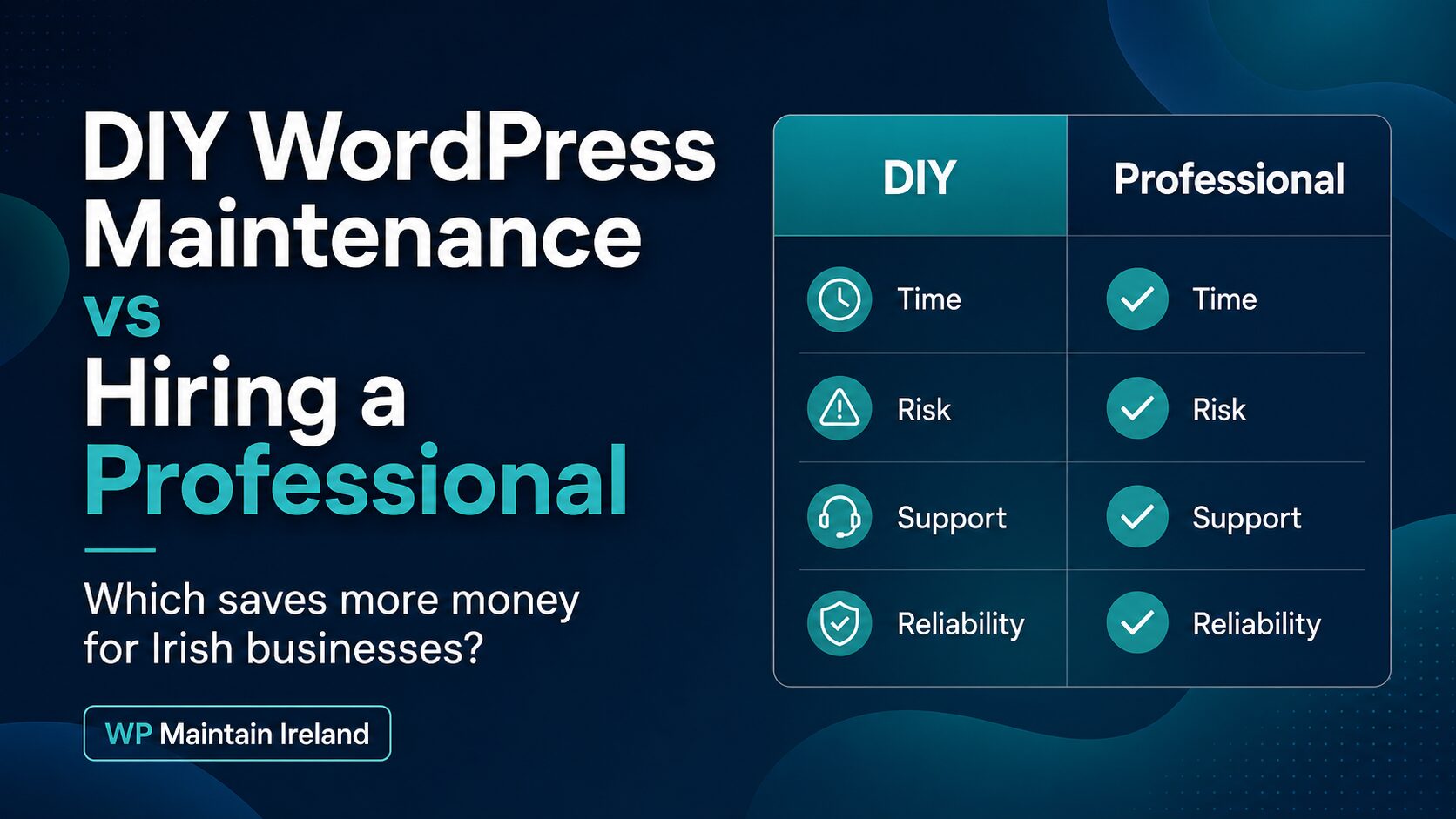 DIY WordPress maintenance vs professional support in Ireland