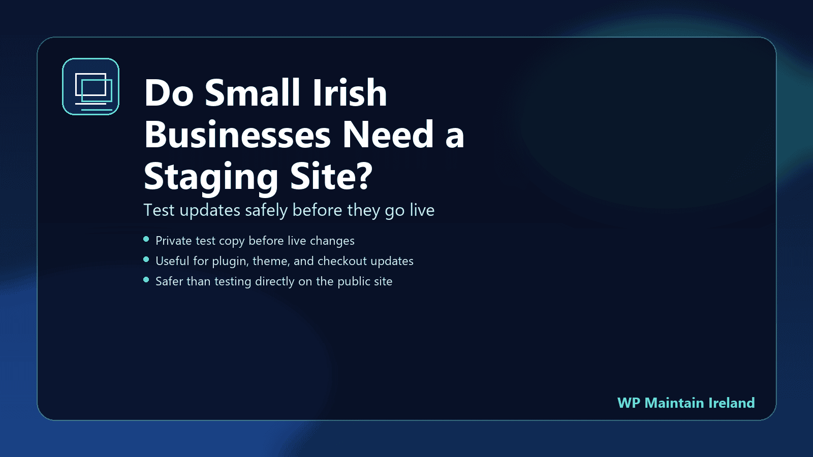 do small irish businesses need a staging site